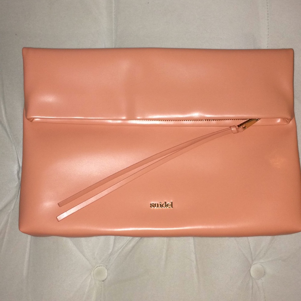 snidel foldover pink clutch